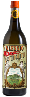 A bottle of Alessio Dry Vermouth