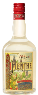 A bottle of Creme de Menthe Glaciale